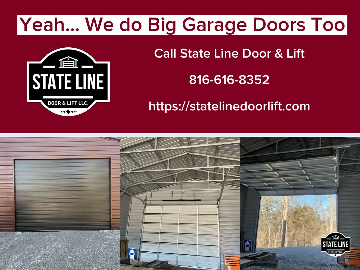 16x12 large garage door installation in Greenwood, MO